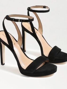 Sam Edelman Jade Black Suede Strappy Heels